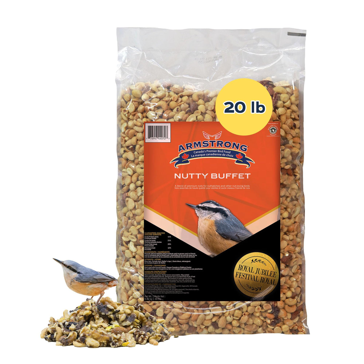 20 Pounds Bird Food with Peanuts Cashews Walnuts Pecans Almonds and Brazil Nuts A318