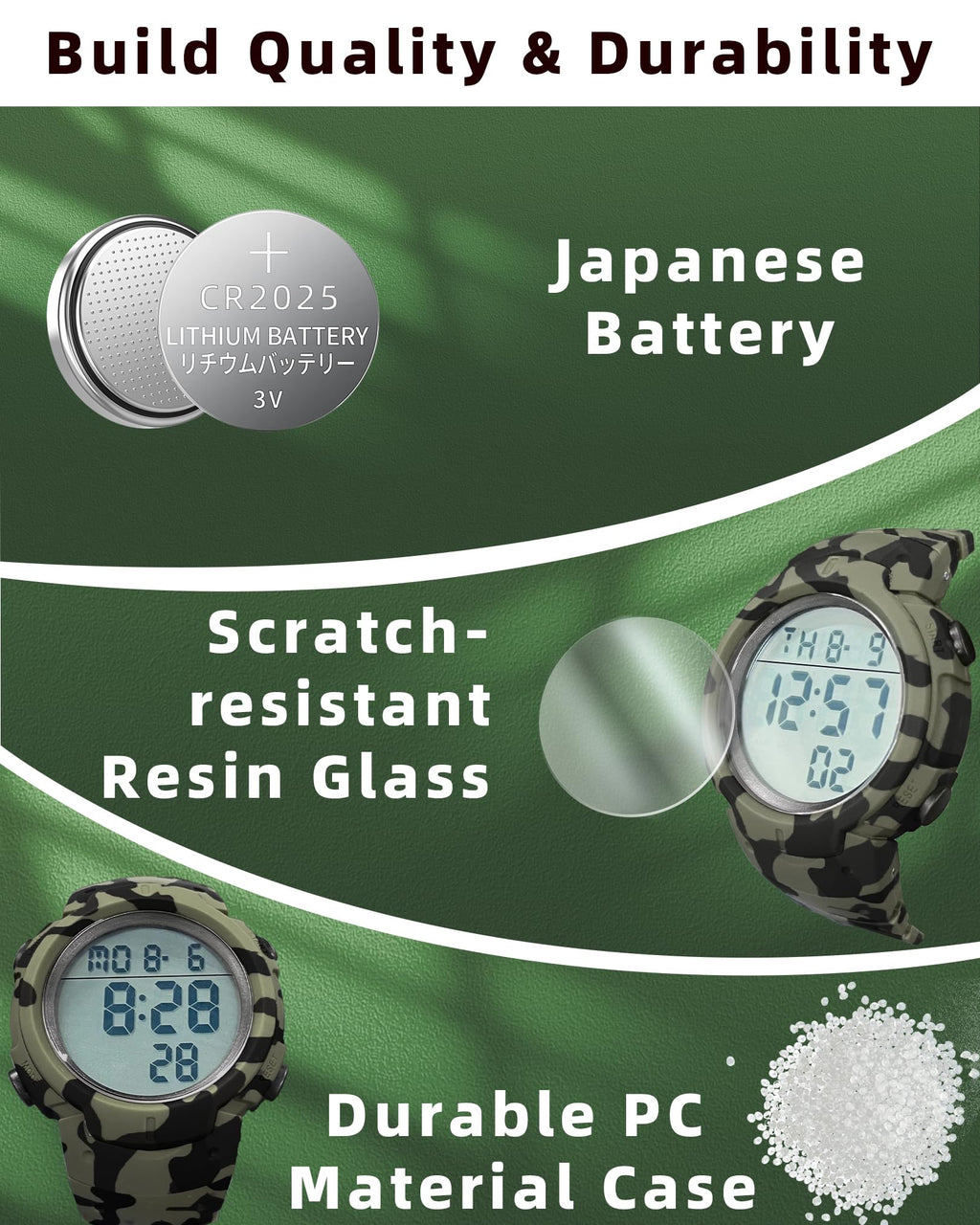 Digital Watch Mens Waterproof Sport Wristwatch Z54631
