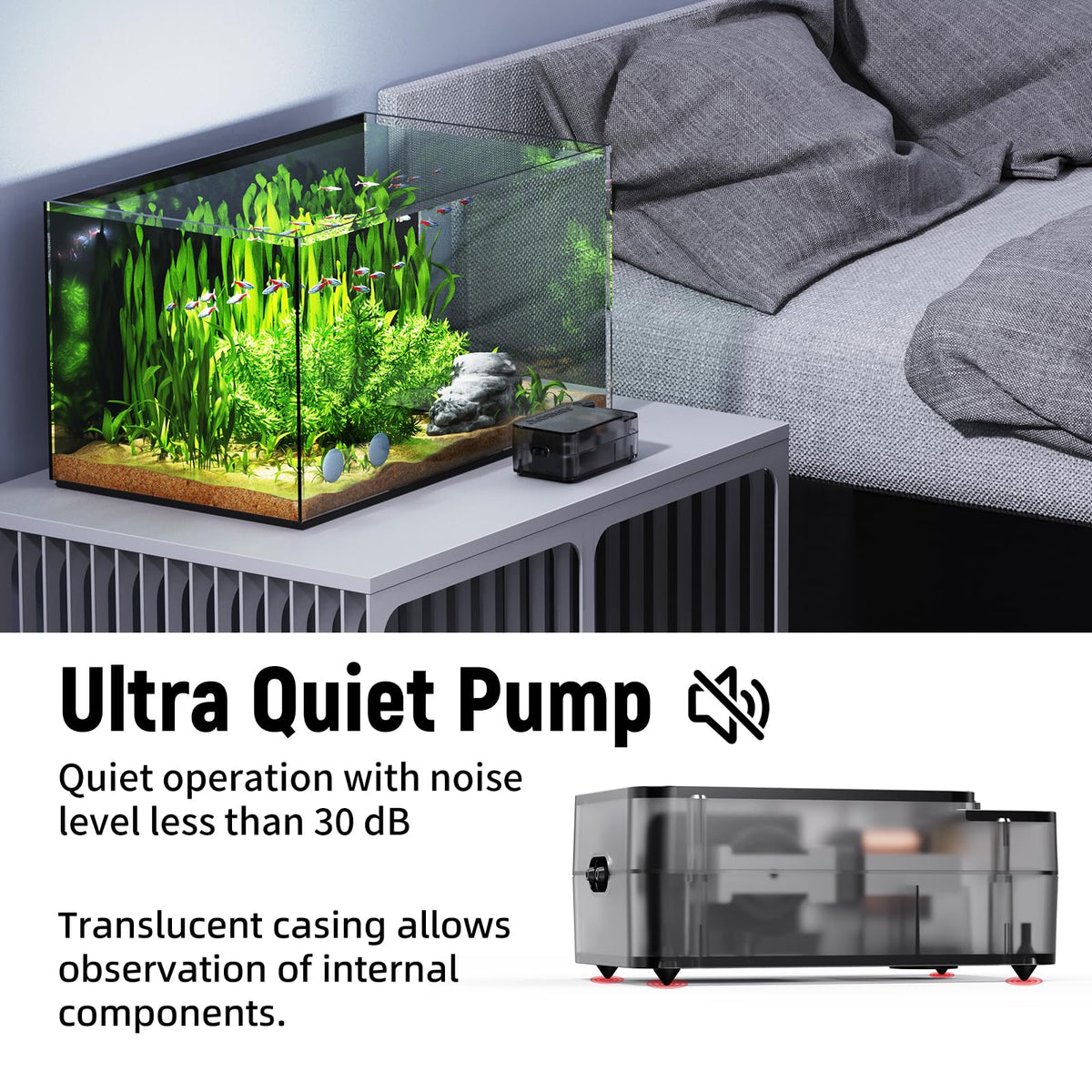 Aquarium Air Pump with Air Stone Bubbler M46429