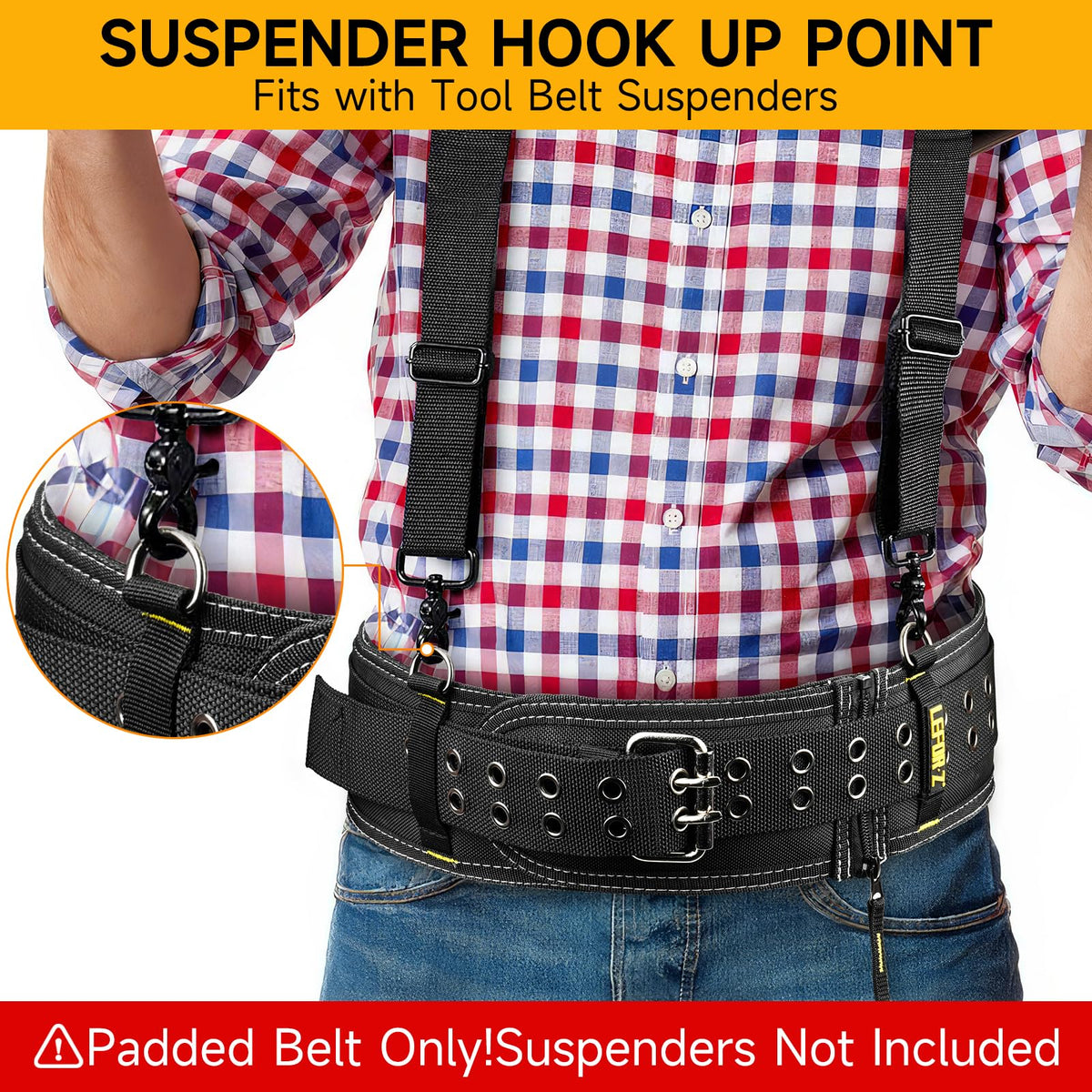 4-Inch Padded Heavy Duty Tool Belt with Suspenders T458814