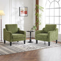 Olive Green Chenille Accent Chairs Set of 2 E985