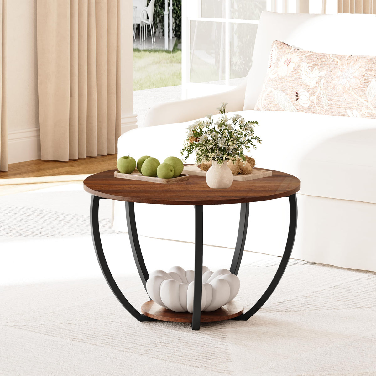 Round Coffee Table with Storage T23815