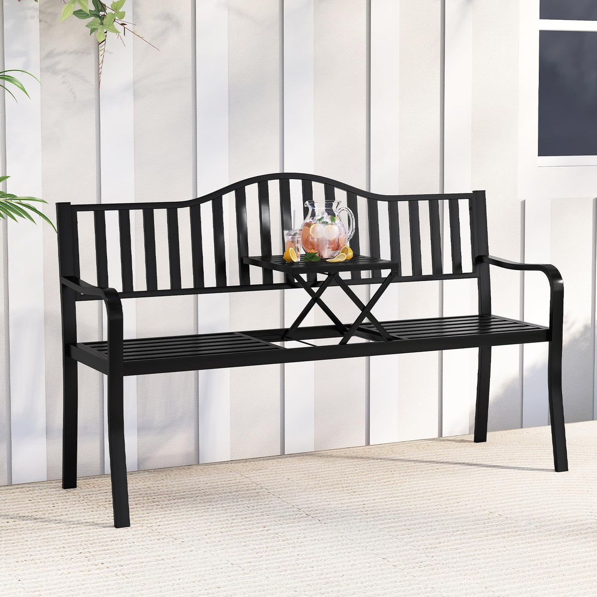 60” Metal Outdoor Garden Park Bench C14983