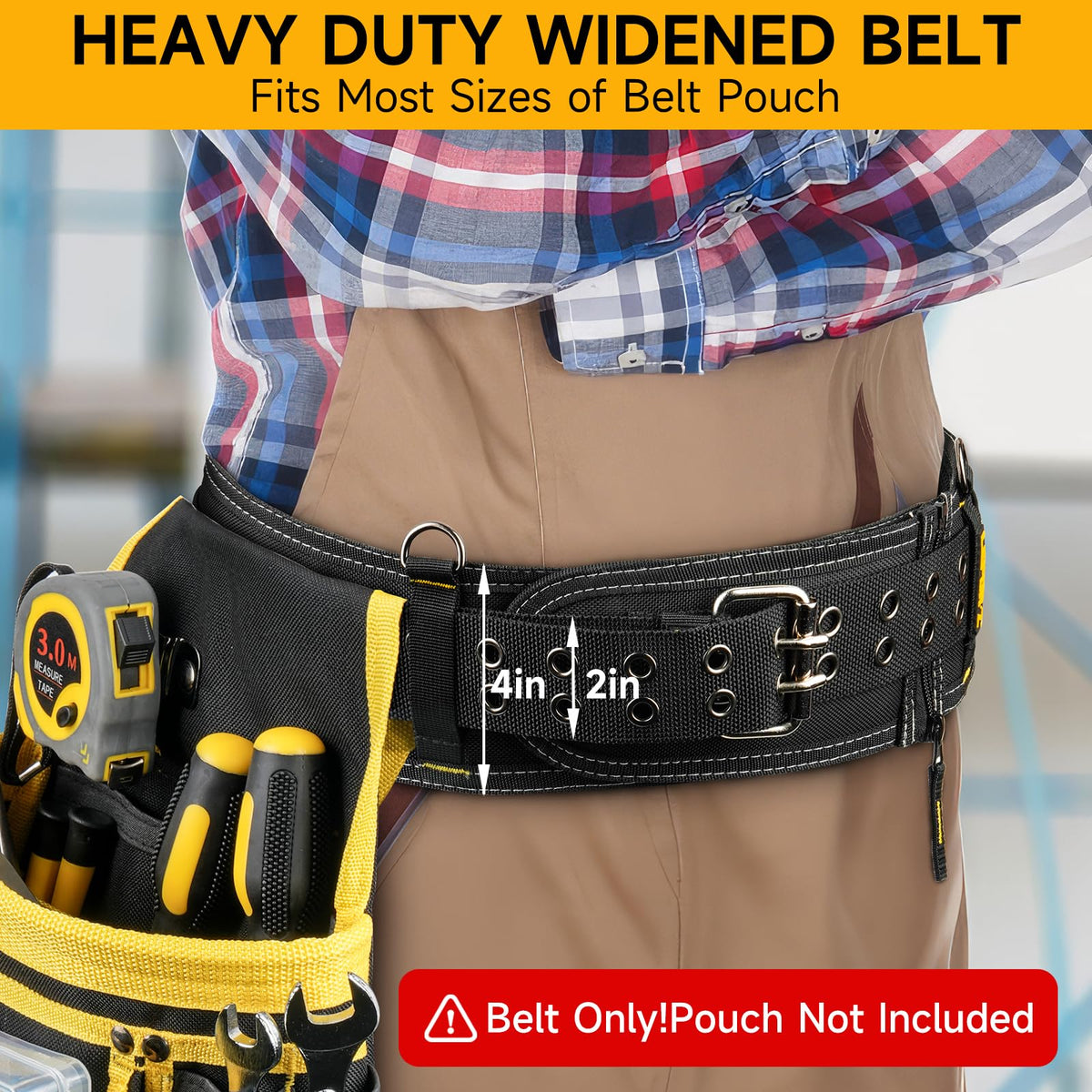 4-Inch Padded Heavy Duty Tool Belt with Suspenders T458814