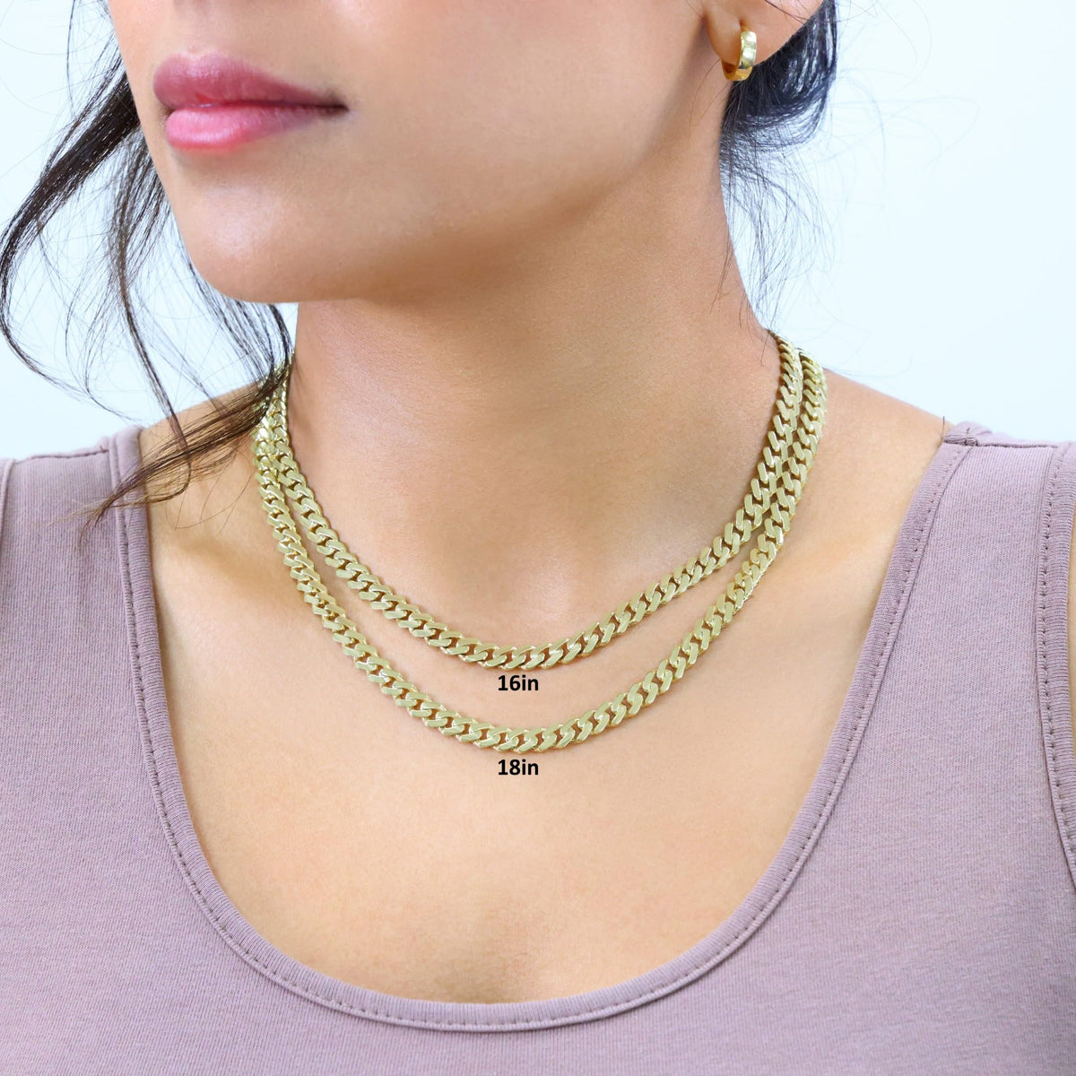 10k Yellow Gold 6mm Cuban Chain Necklace F372