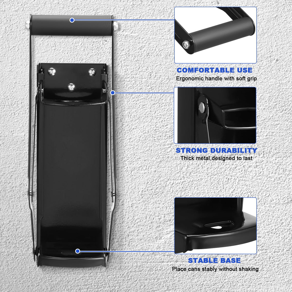 Wall Mounted Stainless Steel Can Crusher with Bottle Opener J99766