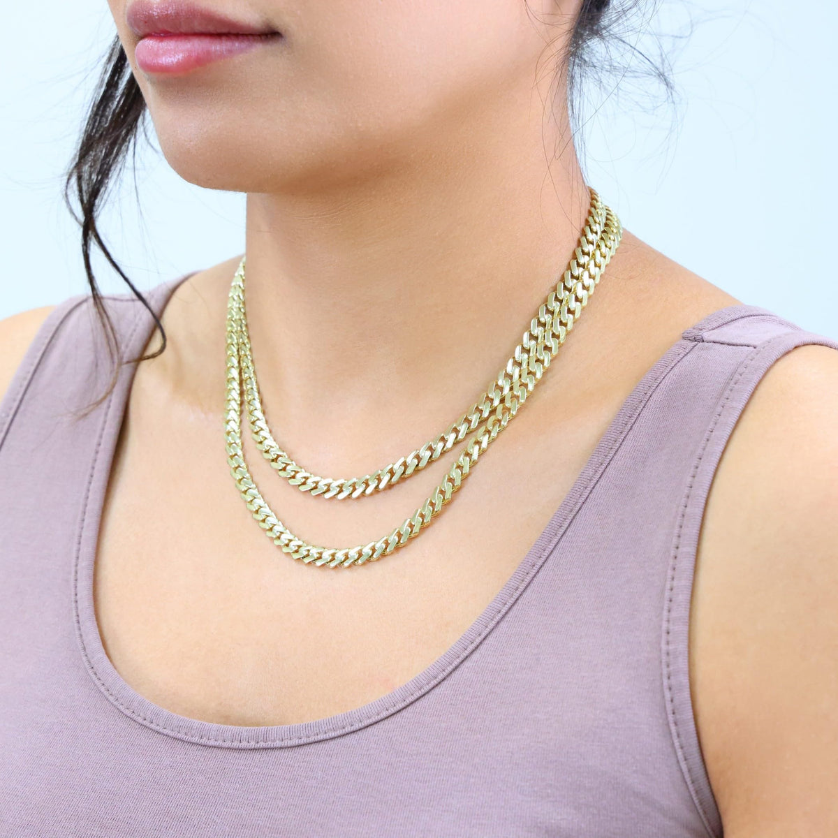10k Yellow Gold 6mm Cuban Chain Necklace F372