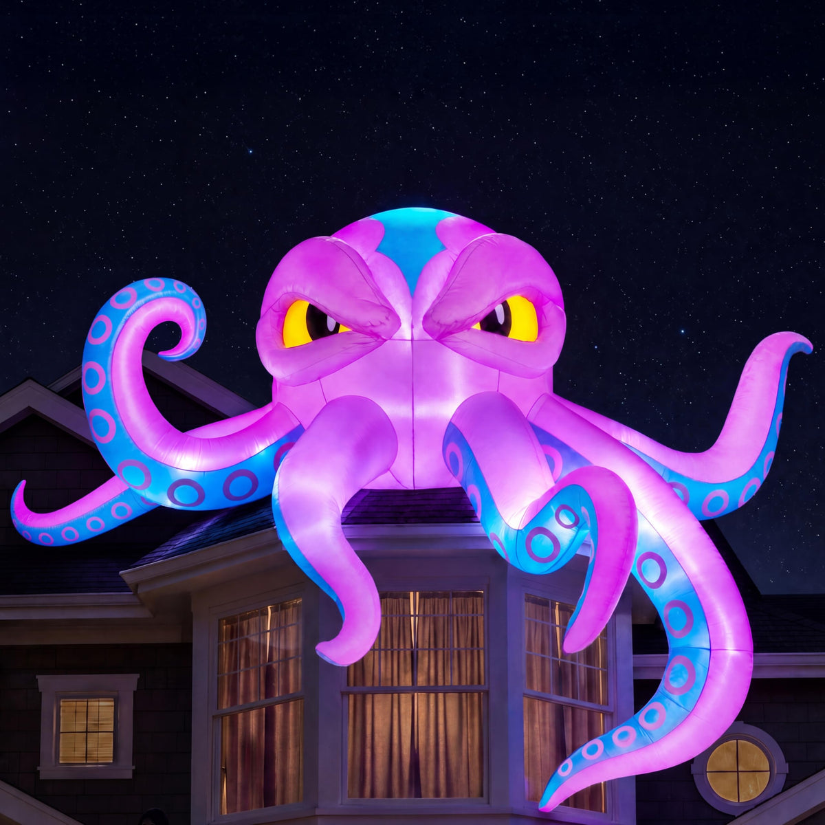10FT Inflatable Octopus Decoration with Built-in LED Lights W937839