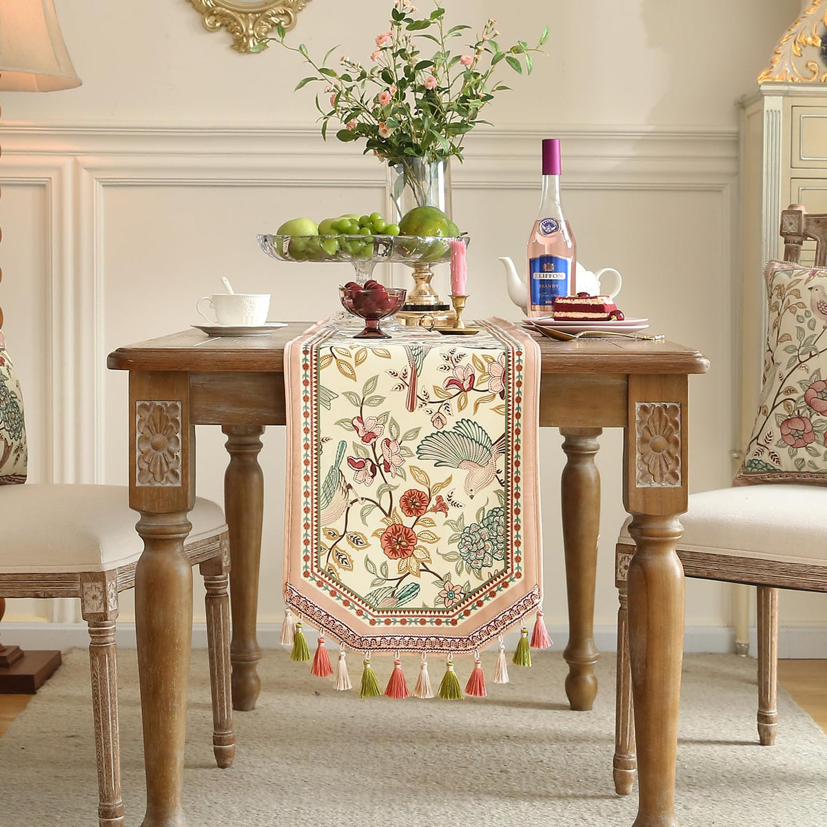 Vintage French Velvet Table Runner Y143