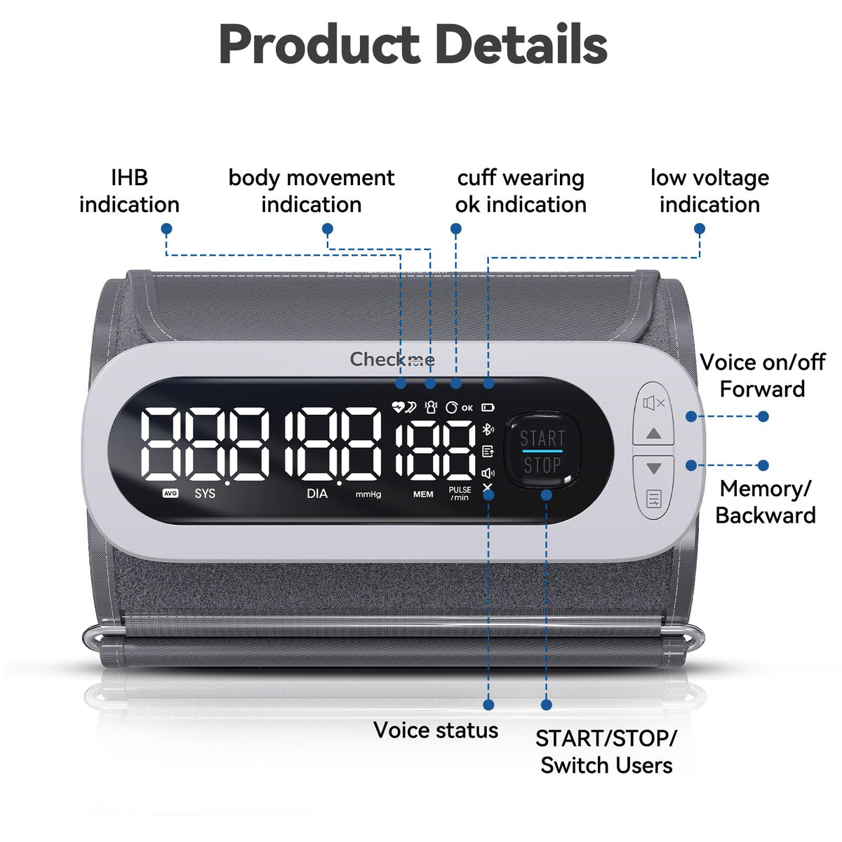 Rechargeable Automatic Upper Arm Blood Pressure Monitor T446