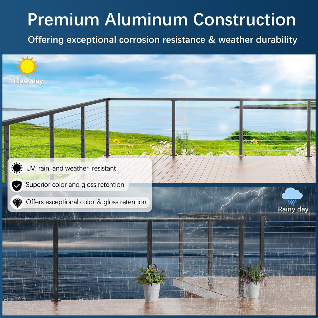 Black Aluminum Handrail 3 Pack L9933