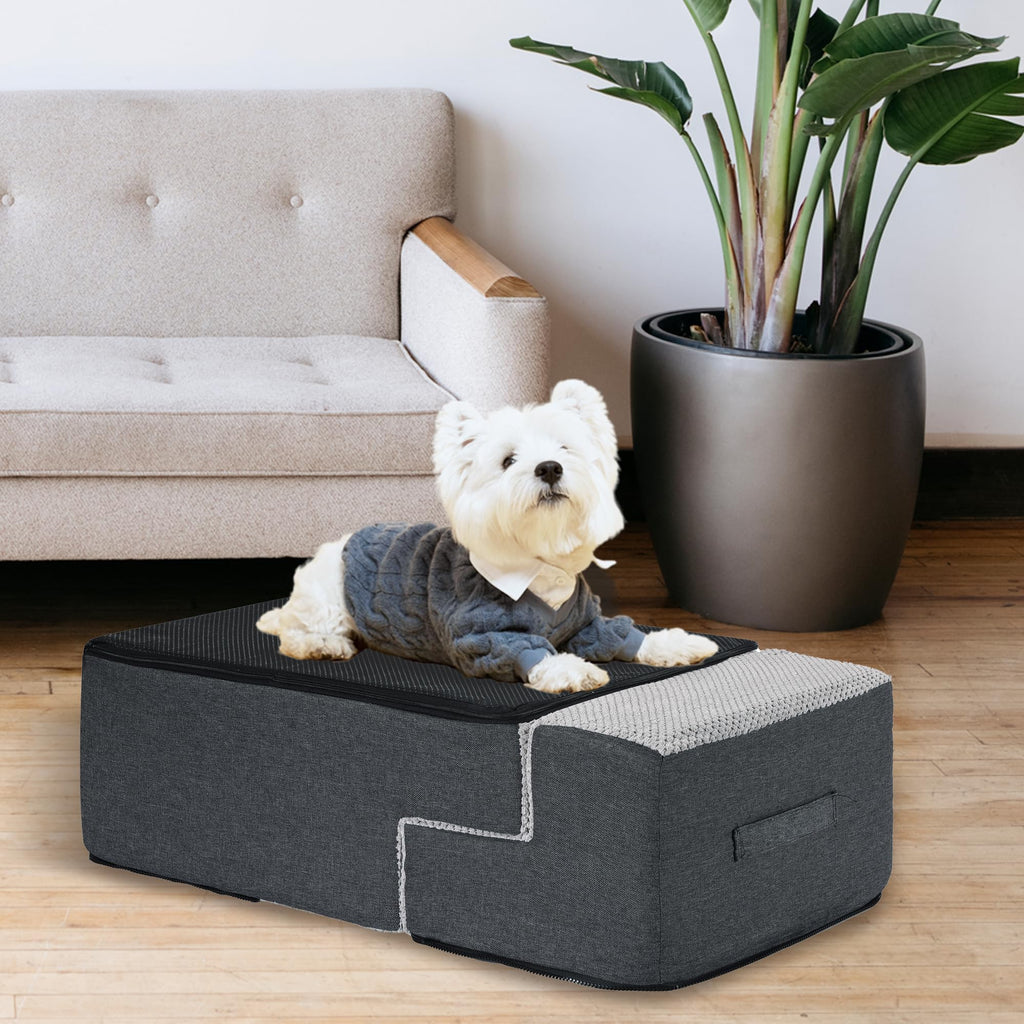 4-Step Foam Dog Stairs, 18-Inch, Gray X2272