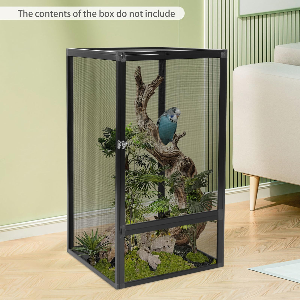 17.72" L×17.72" W×31.50" H Reptile Enclosure with Escape-Proof Lock E867308