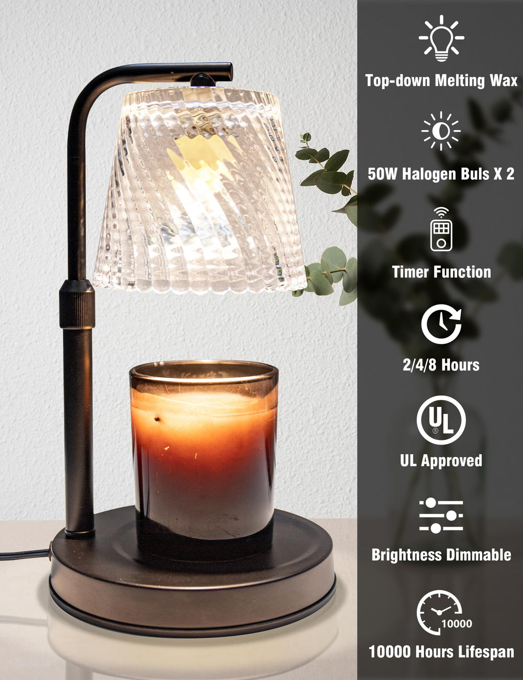 Candle Warmer Lamp with Timer Dimmable S32613