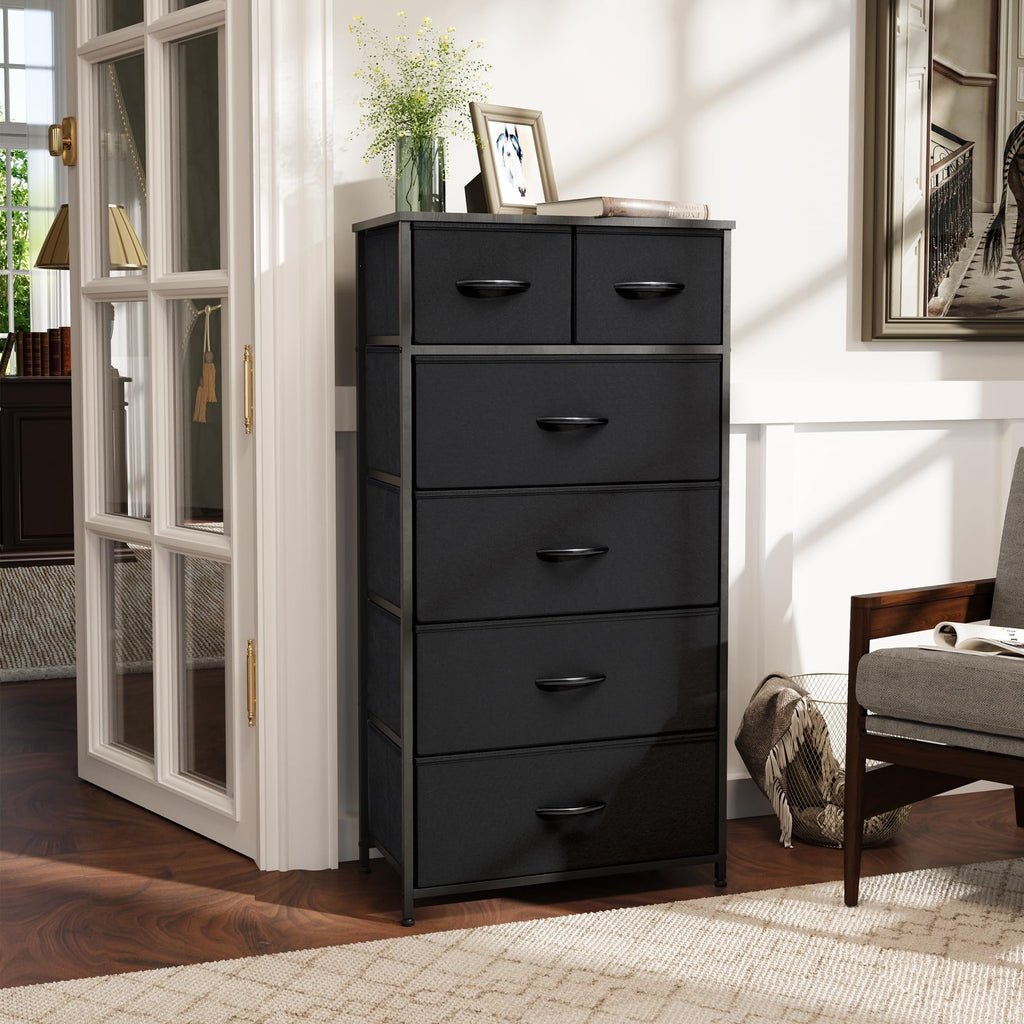 Fabric 6 Drawer Tall Dresser F772817