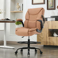 Brown High Back Upholstered Drafting Chair with Flip-up Armrests C342128