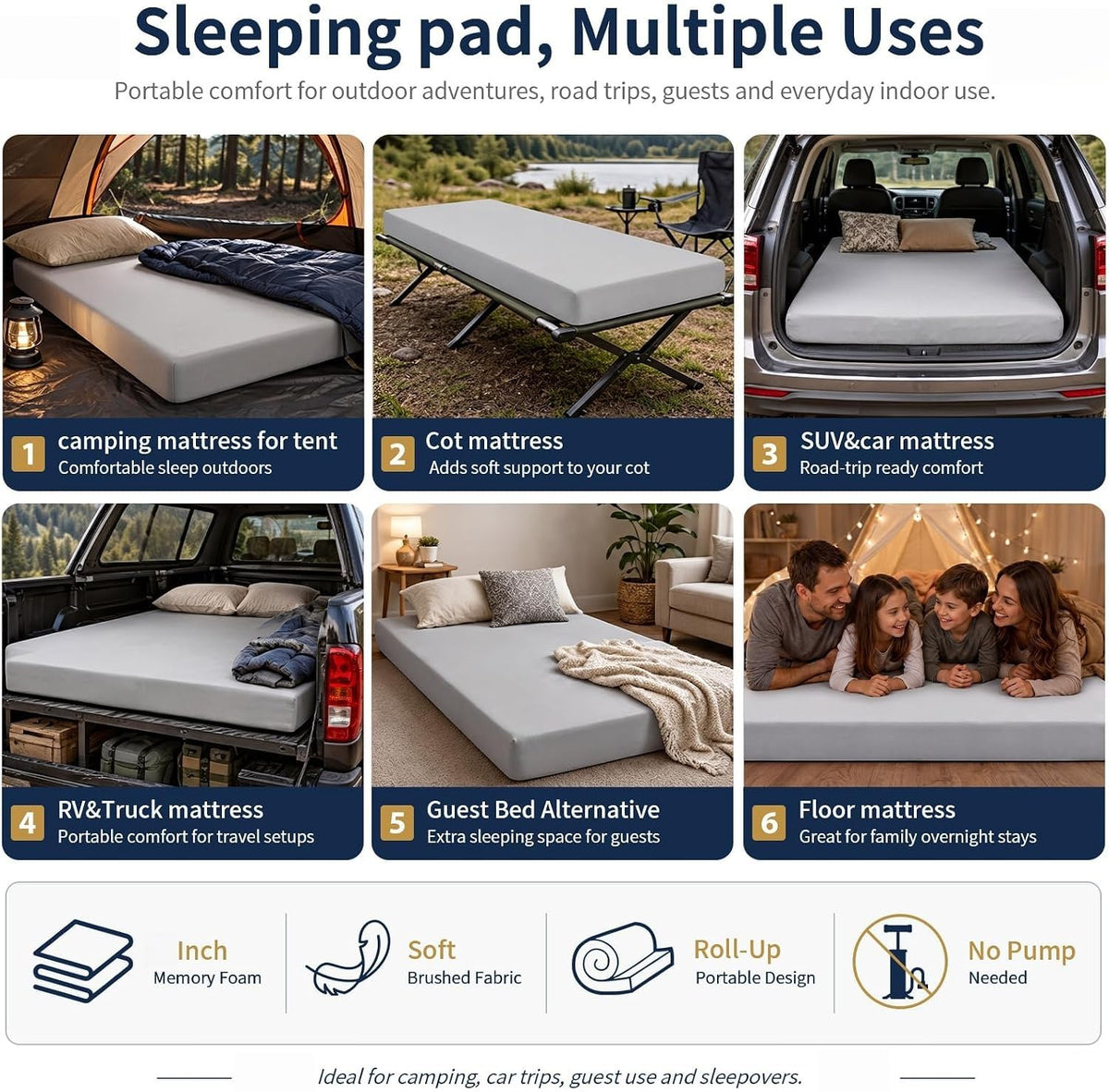 5 Inch Twin Size White Gel Memory Foam J24070