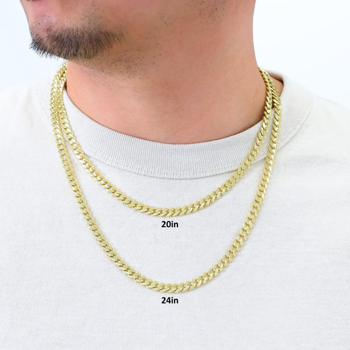 10k Yellow Gold 6mm Cuban Chain Necklace F372