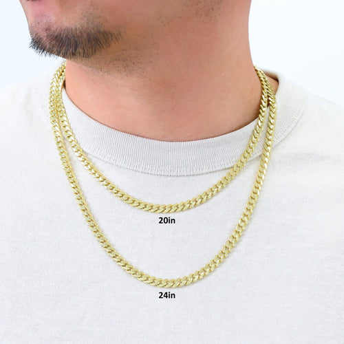 10k Yellow Gold 6mm Cuban Chain Necklace F372