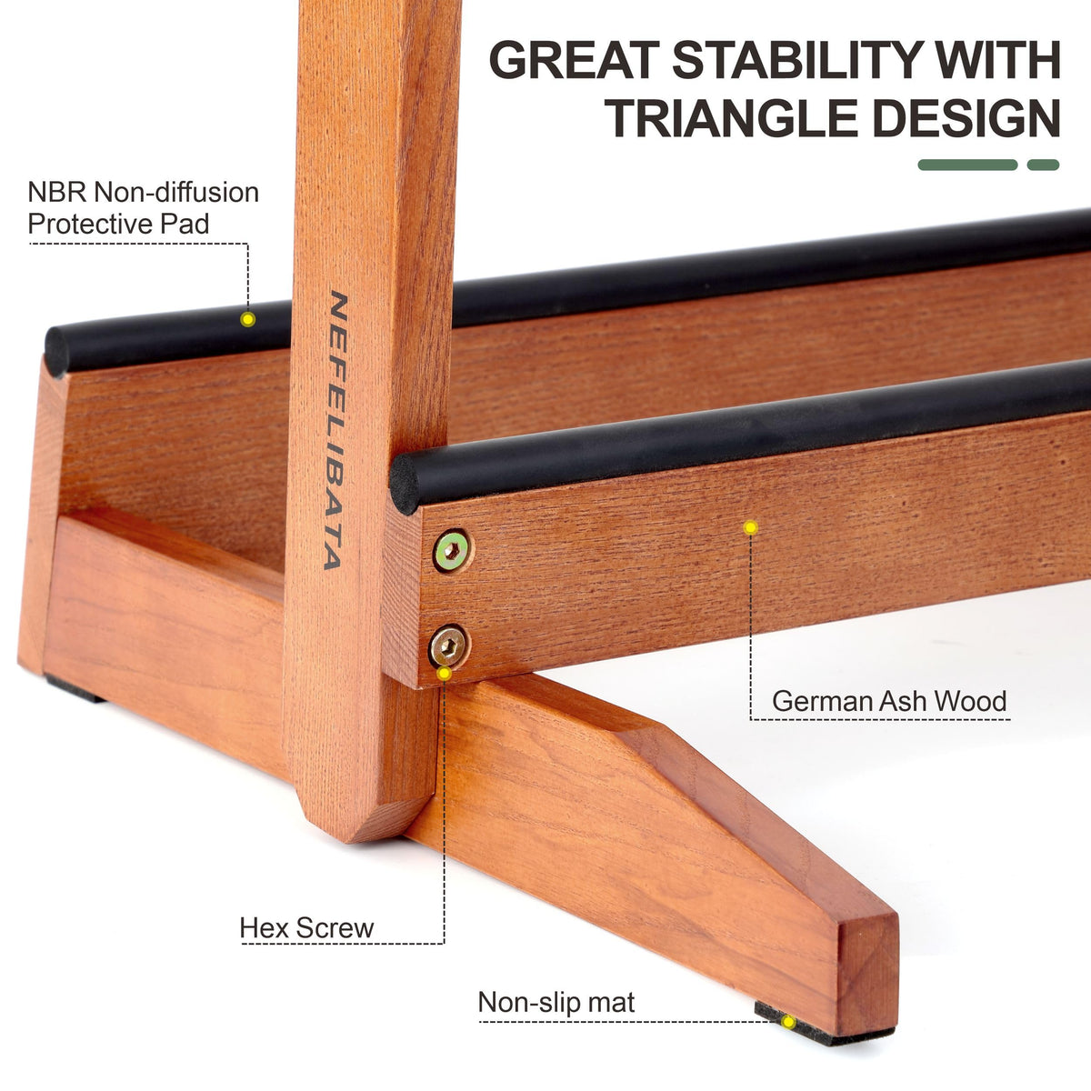 5 Holders Wooden Guitar Stand Floor Rack B506