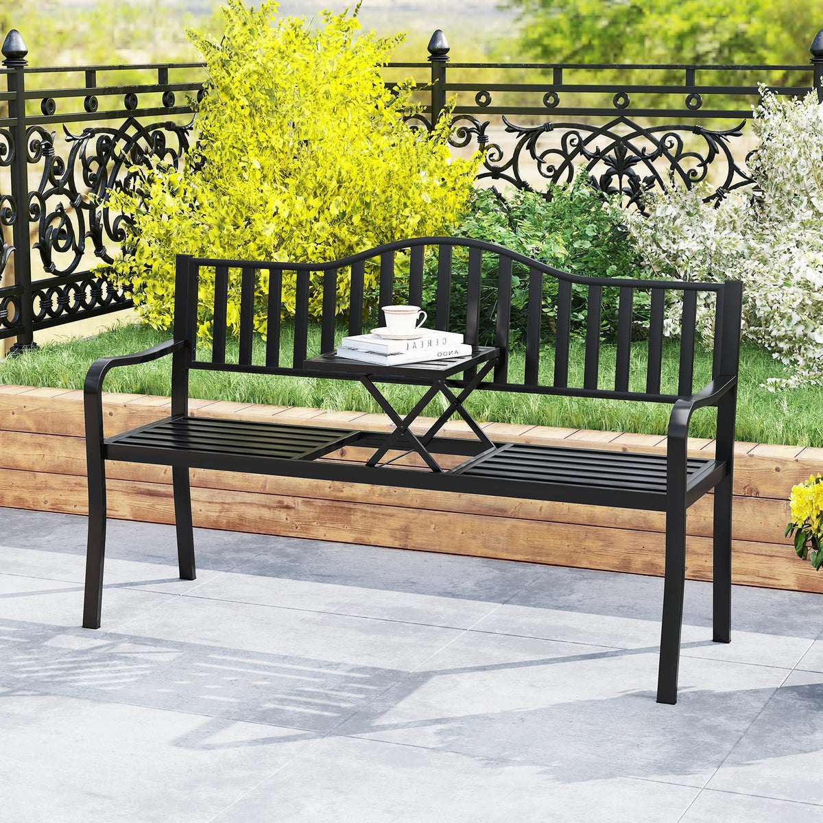 60” Metal Outdoor Garden Park Bench C14983