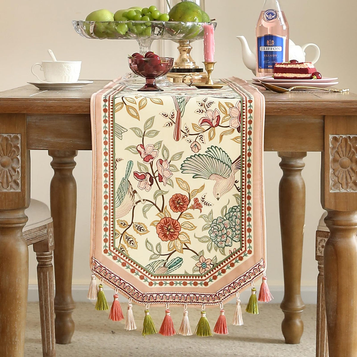 Vintage French Velvet Table Runner Y143