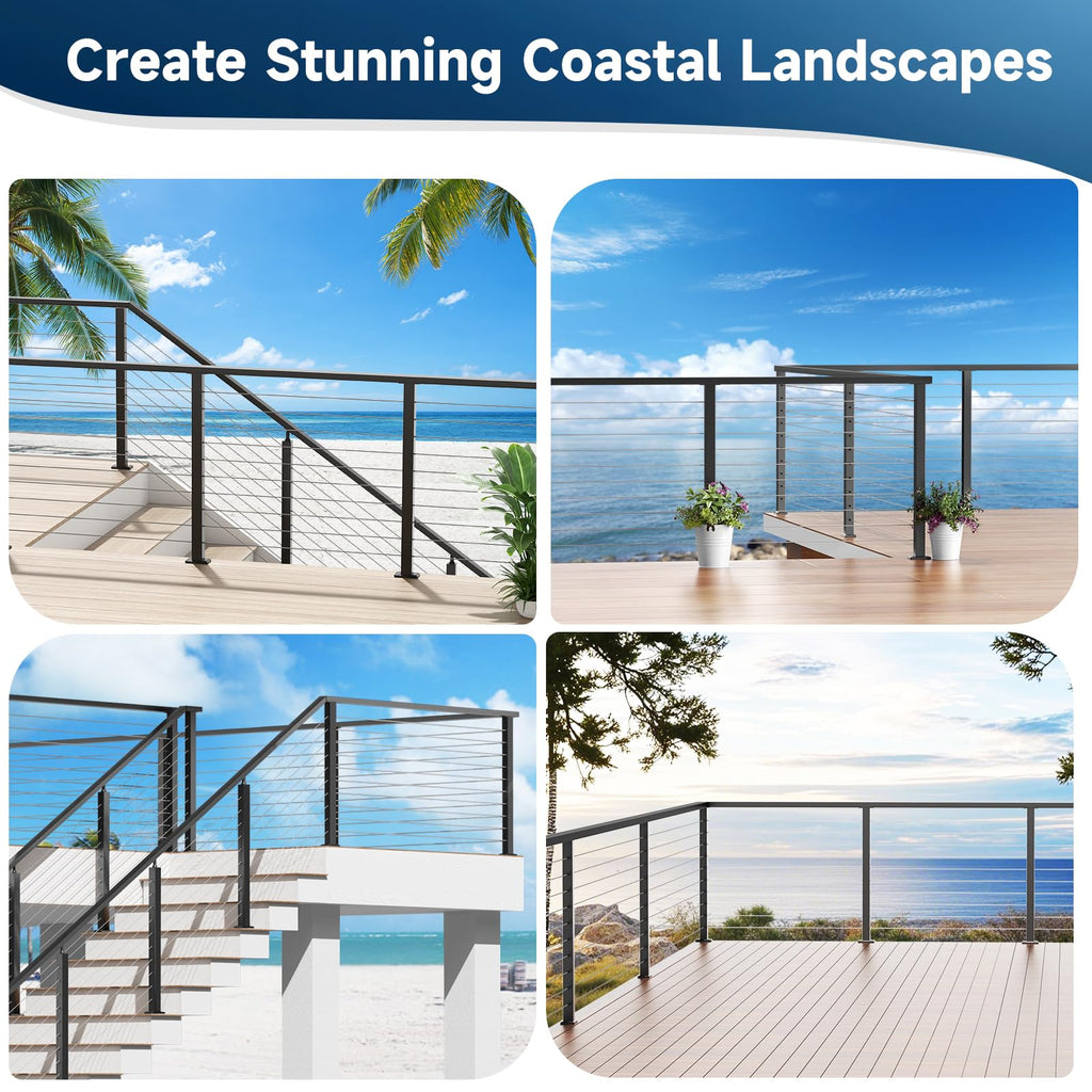 Black Aluminum Handrail 3 Pack L9933