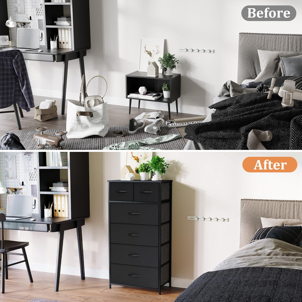 Fabric 6 Drawer Tall Dresser F772817