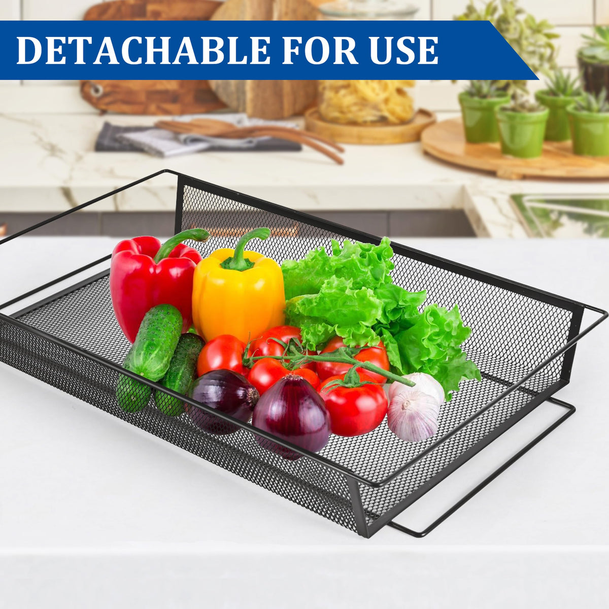 3 Tier Rectangular Metal Fruit Basket S81192