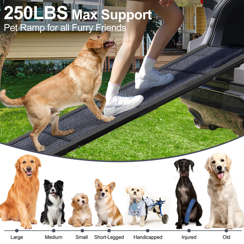 63" L × 17" W Lightweight Foldable Dog Ramp U92994