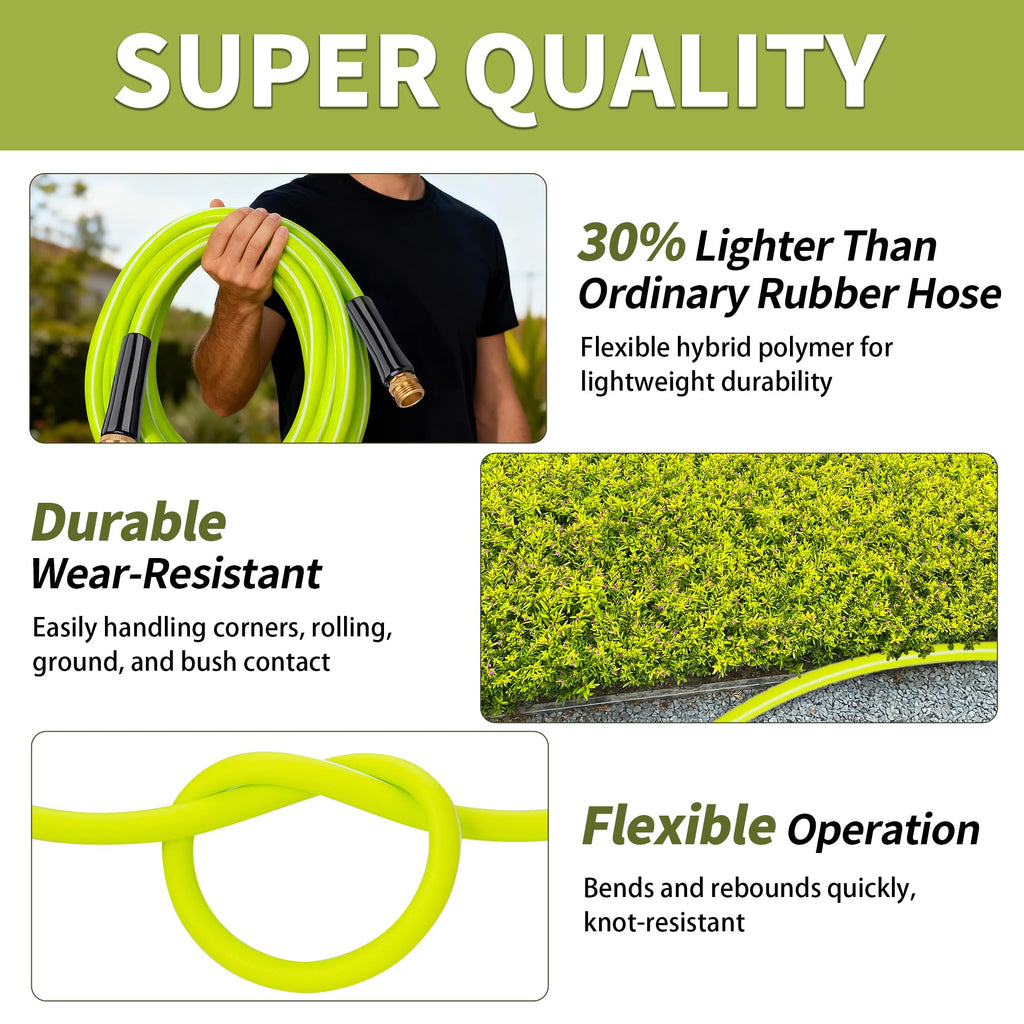 100FT x 5/8" Lightweight Hybrid Rubber Garden Hose H90039