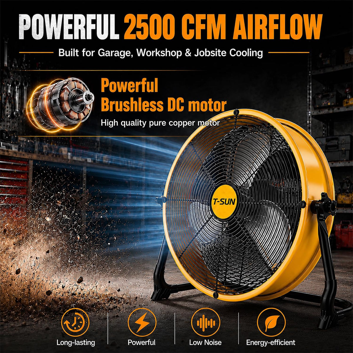 16" Cordless Battery Powered Fan K91444