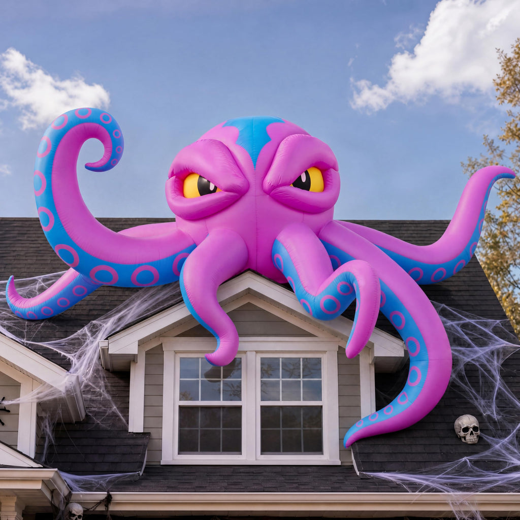 10FT Inflatable Octopus Decoration with Built-in LED Lights W937839