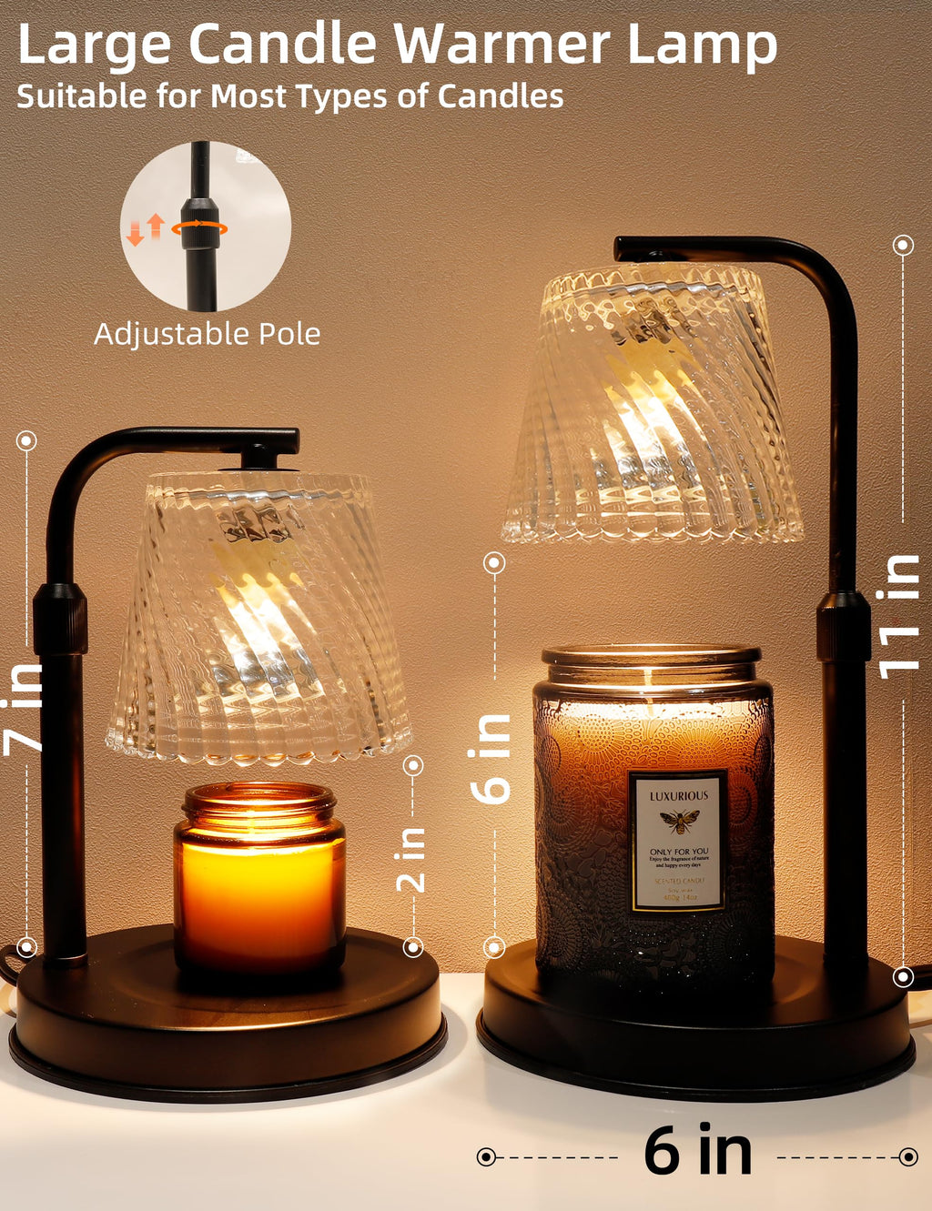 Candle Warmer Lamp with Timer Dimmable S32613
