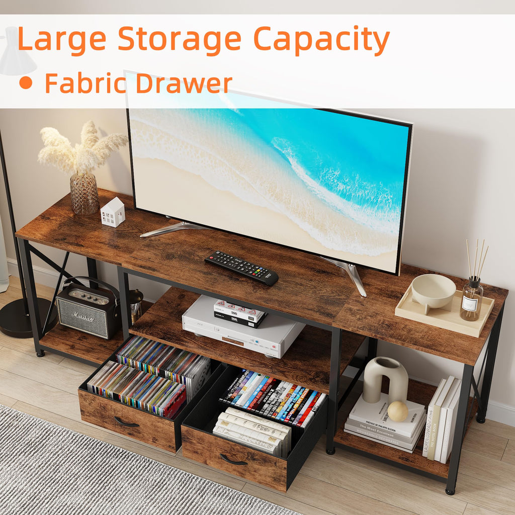 Fabric Drawers TV Stand for 65 70 75 Inches TV H414