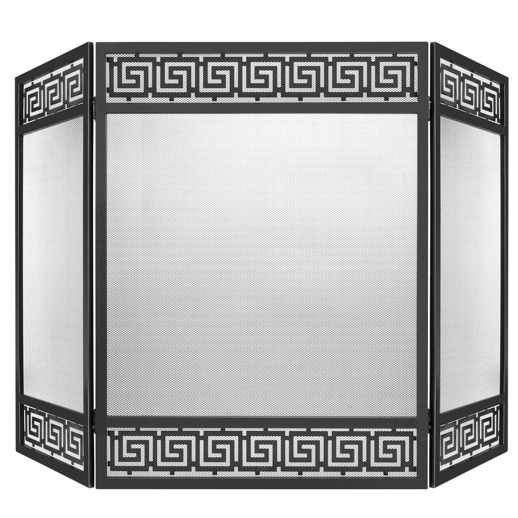 50"x32" 3 Panel Steel Fireplace Screen W82844