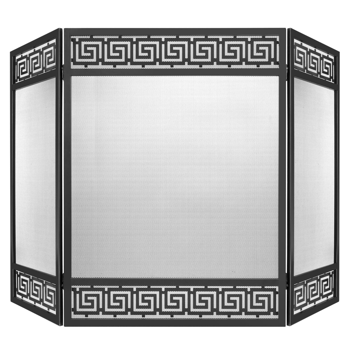 50"x32" 3 Panel Steel Fireplace Screen W82844