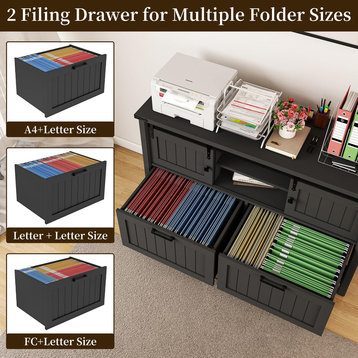 Lateral File Cabinet with Charging Station O3479