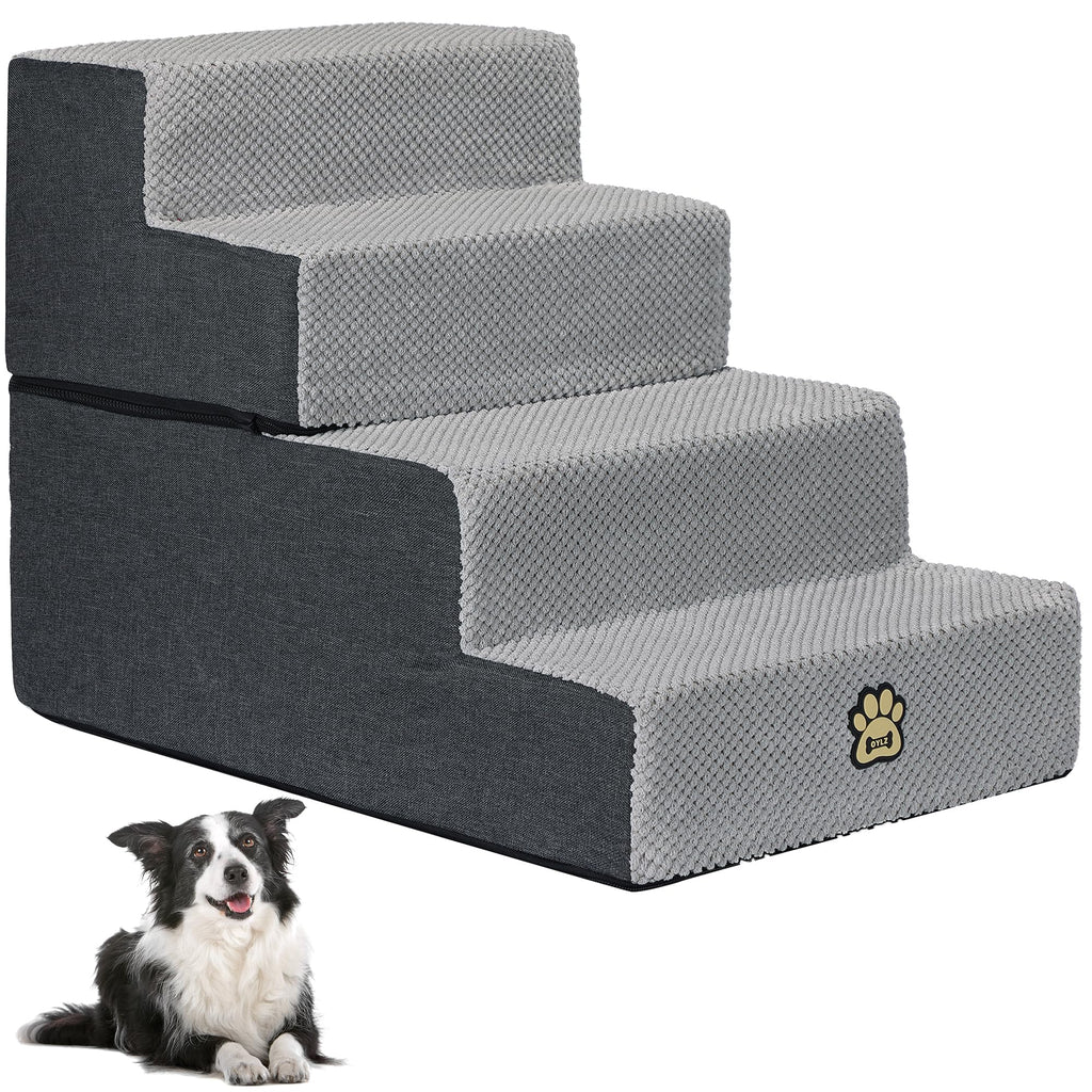 4-Step Foam Dog Stairs, 18-Inch, Gray X2272