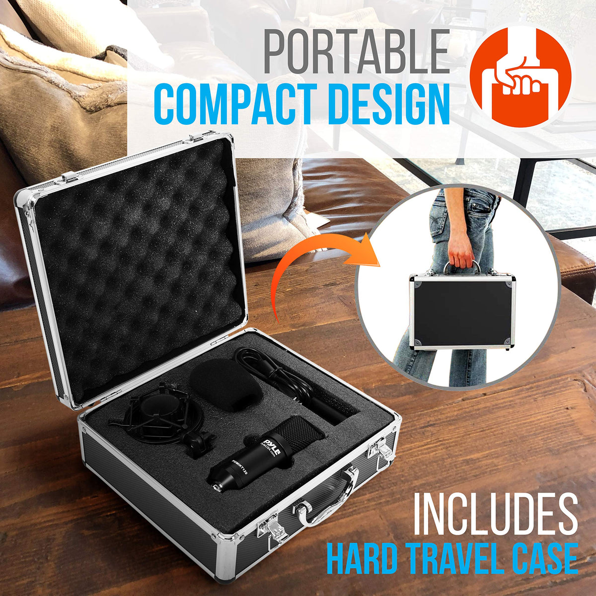 USB Cardioid Condenser Microphone with Desktop Stand and Pop Filter M423