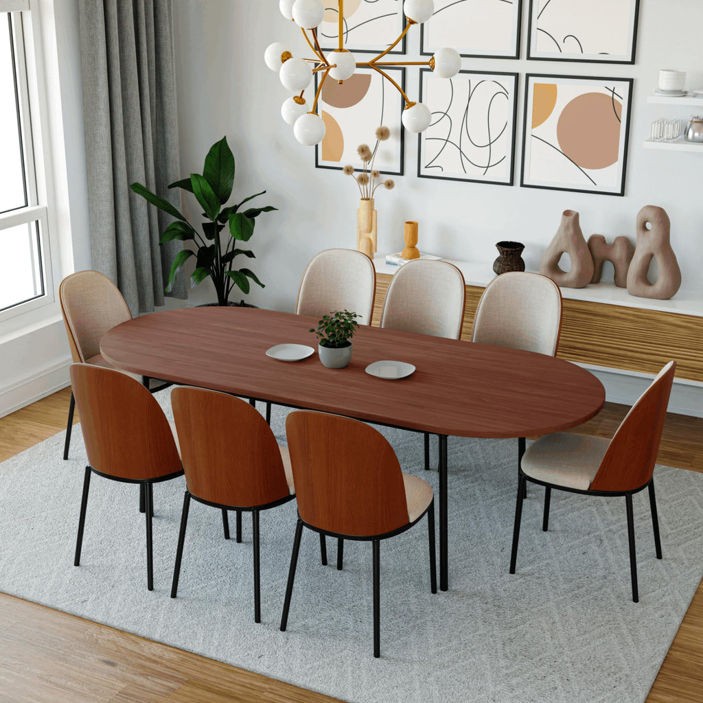9-Piece Dining Set with 8 Chairs and Oval Table E20064