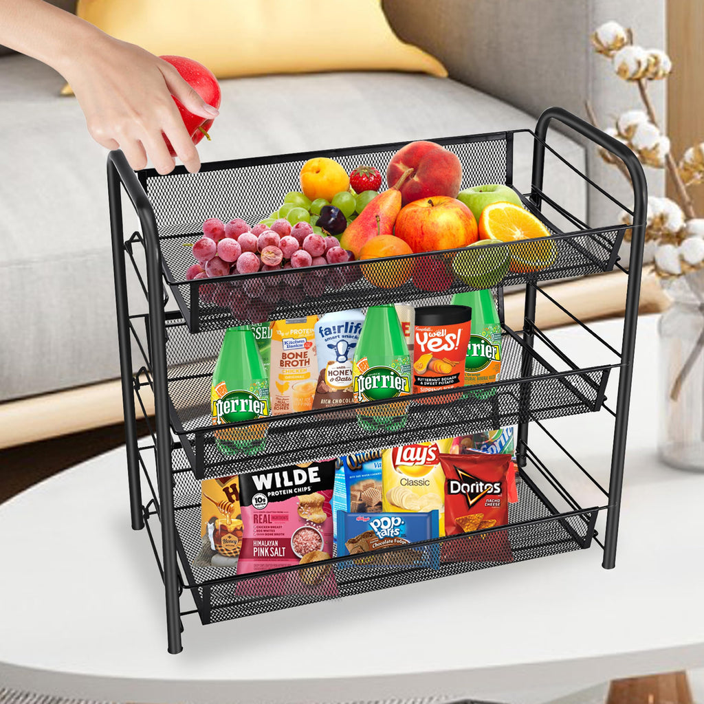 3 Tier Rectangular Metal Fruit Basket S81192