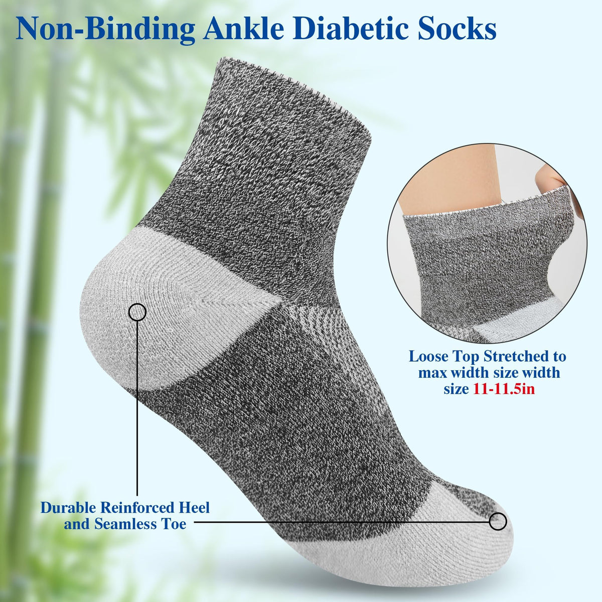 6 Pairs Ankle & 4 Pairs Low Cut Diabetic Socks P445