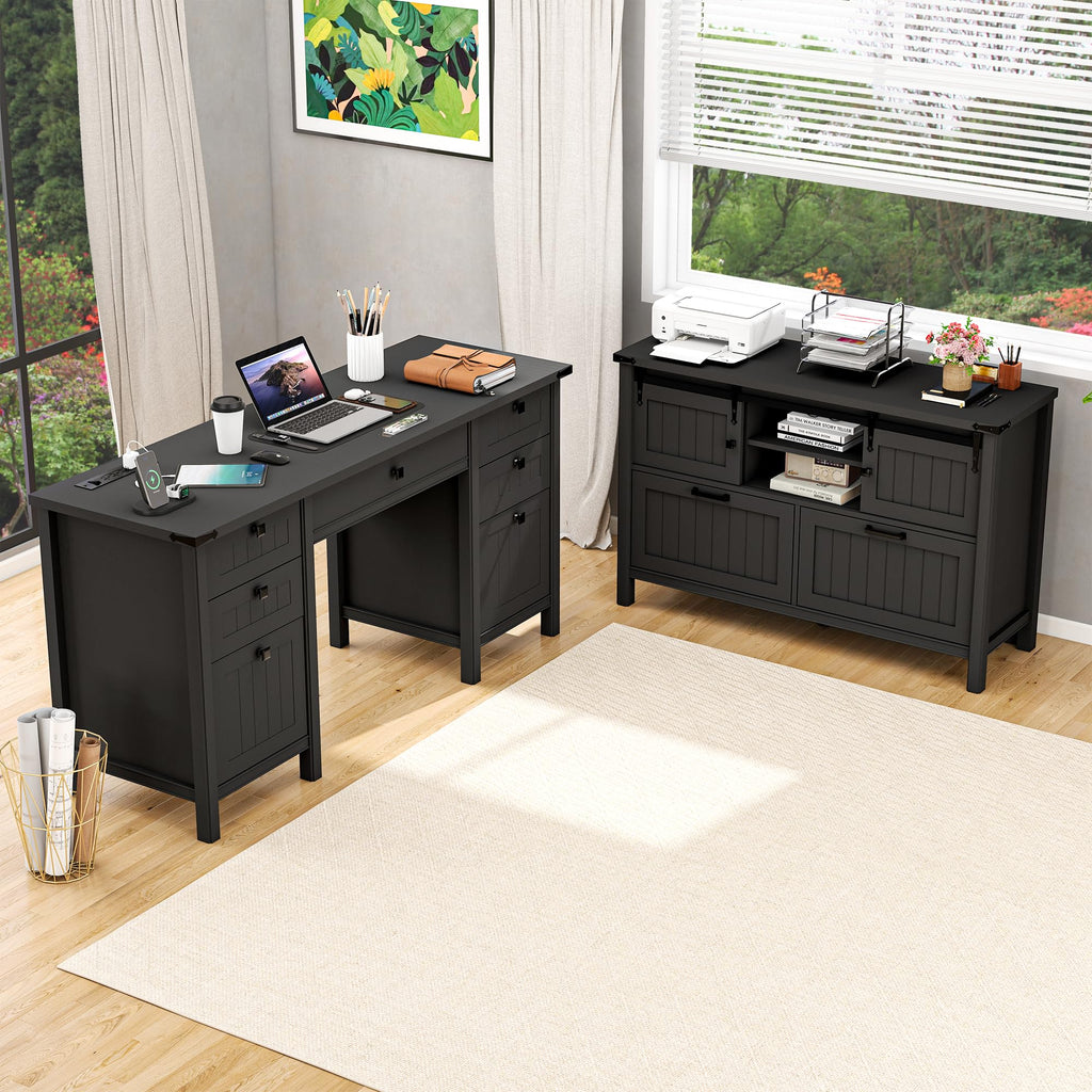 Lateral File Cabinet with Charging Station O3479